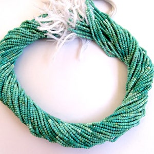 Natural Arizona Turquoise  Micro faceted Rondelle Beads, Natural Arizona Turquoise  Micro faceted Rondelles (AAA Quality)