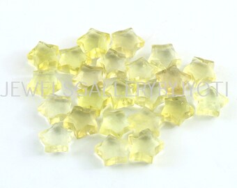 10 Pieces AAA Grade Lemon Quartz Faceted Stars Briolettes, Lemon Quartz Faceted Stars, Lemon Quartz Briolettes (10MM app.) (AUS49)