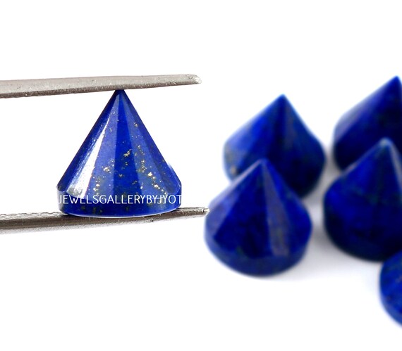Pieces Natural Lapis Cone Shape Loose Gemstones, Lapis Fancy Cut Gemstone  For Jewelry making (8*10mm (OBC)