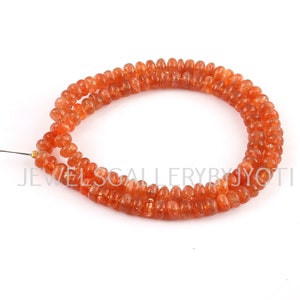 AAA Quality Natural Sunstone Smooth Rondelles, Sunstone Smooth Rondelle Beads, Sunstone Smooth Beads (6.50mm approx.)