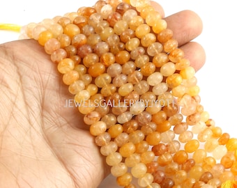 WHOLESALE PRICE 8 Inches Long Strand Yellow Heliodor Smooth Rondelle Beads, Yellow Heliodor Aquamarine Smooth Beads (7-8mm approx)