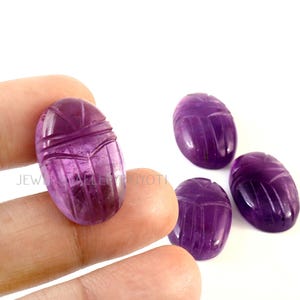 1 Piece Nice Quality Purple Amethyst Carved Scrab Shape Gemstone, Amethyst Carved Fancy Shape Gemstone, Amethyst Scrab Beetle Bead (MC)