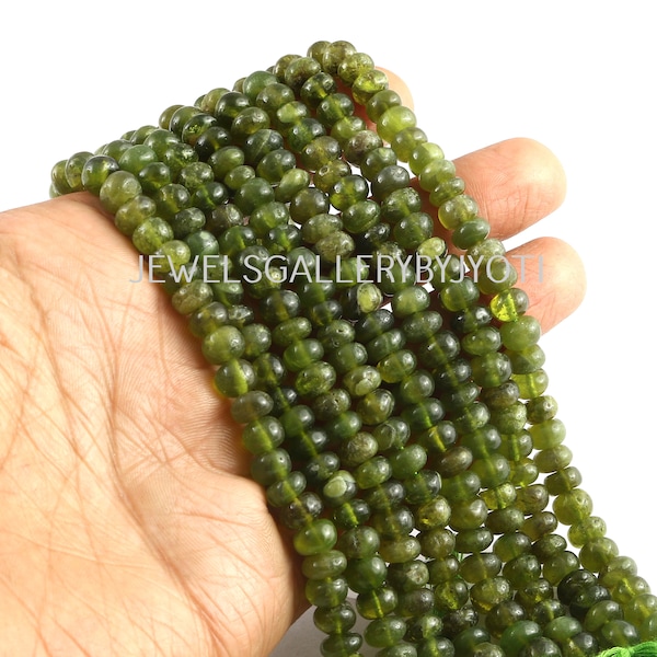 WHOLESALE PRICE 8 Inches Long Strand Vesuvianite Smooth Rondelle Beads, Vesuvianite Smooth Beads (7-8mm approx)