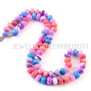 16&quot; Beautiful Multi Gemstones knotted Rondelles, Candy Opal Smooth Rainbow Beads,Multi Gemstone Rondelles,Colorful Beaded Gem Necklace(8mm)