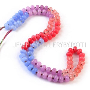 16&quot; Beautiful Multi Gemstones knotted Rondelles, Candy Opal Smooth Rainbow Beads,Multi Gemstone Rondelles,Colorful Beaded Gem Necklace(8mm)