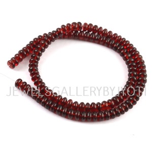 AAA Quality Mozambique Red Garnet Smooth Rondelles, Mozambique Red Garnet Smooth Rondelle Beads, Red Garnet Smooth Beads (6.50mm approx.)