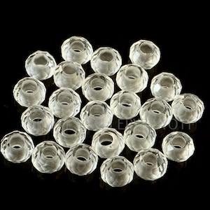 10 Pieces Clear Quartz Big Fat faceted Rondelles , 4 mm hole size rondelles , crystal quartz rondelle beads (CAB)