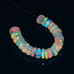 4 Inch Long Strand AAA Grade Ethiopian Opal Faceted Rondelle Beads, Ethiopian Opal Rondelle Beads, Opal Faceted Rondelles (4 -5 MM approx)