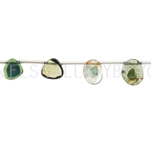 10 Pieces Watermelon Tourmaline Flat Slices, Bi-Tourmaline Flat Irregular Smooth Slices, Watermelon Tourmaline Briolettes (OBC604)
