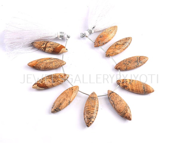 10 Pieces Camel Agate Smooth Marquise Briolettes, Agate Smooth