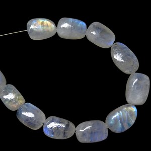 11 Pieces Nice Quality Rainbow Moonstone Smooth Nuggets, Rainbow Moonstone Chunky Nuggets Beads, Rainbow Moonstone Tumbled Beads (DZ69)