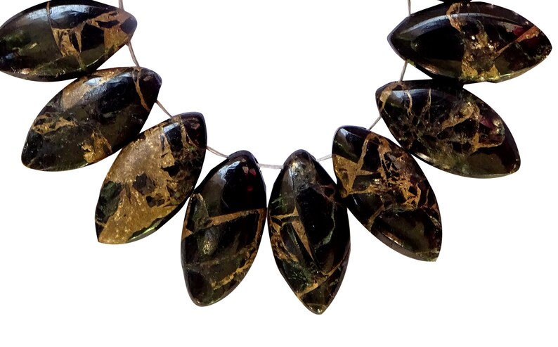 Copper Turquoise Marquise Briolettes EVE307 8*16mm 12 Pieces Copper Turquoise Smooth Marquise Briolettes