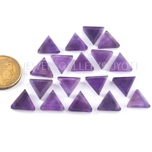 6 stycken vackra lila ametistfasetterade triangelbrioletter, ametistfasetterade triangelformade pärlor (ca 12 mm)