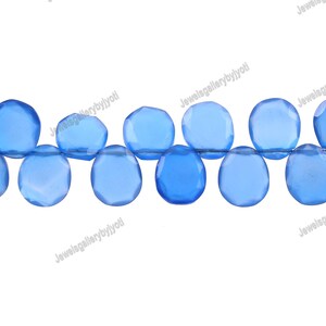 20 Pieces Neon Blue Onyx Faceted Irregular Shape Flat Slices, Neon Blue Onyx Fancy Shape Briolettes (9*11-10*12 mm approx) (NAT192)