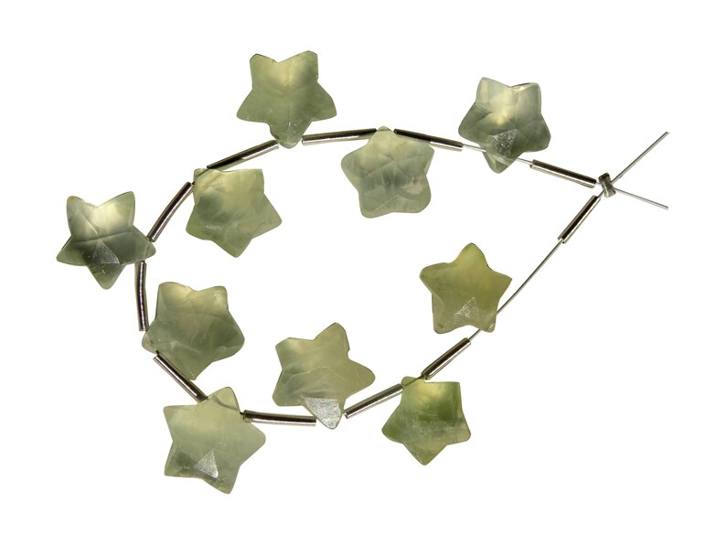 ZM 69 Prehnite Fancy Briolettes Prehnite Stars Prehnite Faceted Stars Prehnite Faceted Stars Briolettes