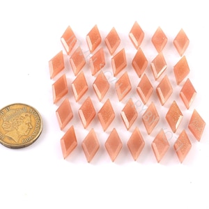 10 Pcs Peach Moonstone Faceted Diamond Shape Briolette, Peach Moonstone Faceted Rhombus Shape Bead, Peach Moonstone Faceted Kite (9*18mm)