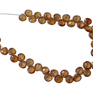 44 Pieces AAA Grade Natural Brown Zircon Faceted Hearts, Brown Zircon Heart Shape Briolettes, Brown Zircon Briolette Beads (6.0MM) (AB214)