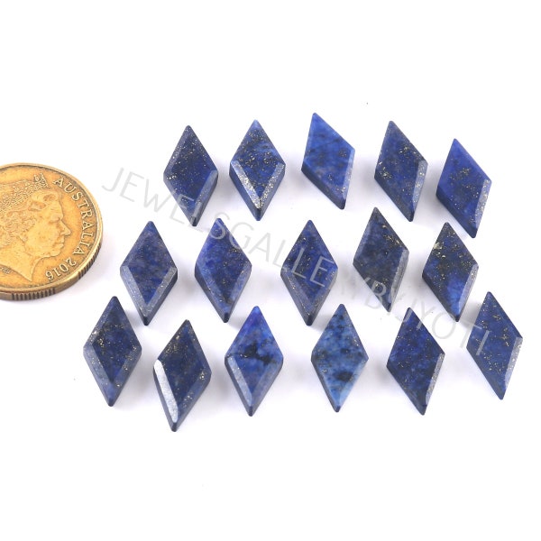 10 Pieces Beautiful Natural Lapis Faceted Diamond Shape Briolettes, Lapis Faceted Rhombus Shape Beads, Lapis Faceted Kite Shape Beads 9*18mm