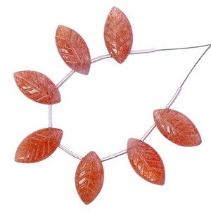 7 Pieces Excellent Quality Natural Sunstone Carved Marquise Briolettes, Sunstone Fancy Carved Briolettes (8*16mm) (PB29)