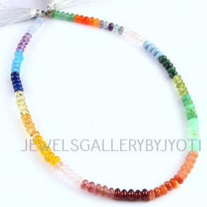 16&quot; AAA Grade Multi Gemstone Smooth Rondelle, Multi Color Gemstone Smooth Rondelles, Multi Stone Beads, Multi Gemstone Rondelle(6.5mm)OBC300
