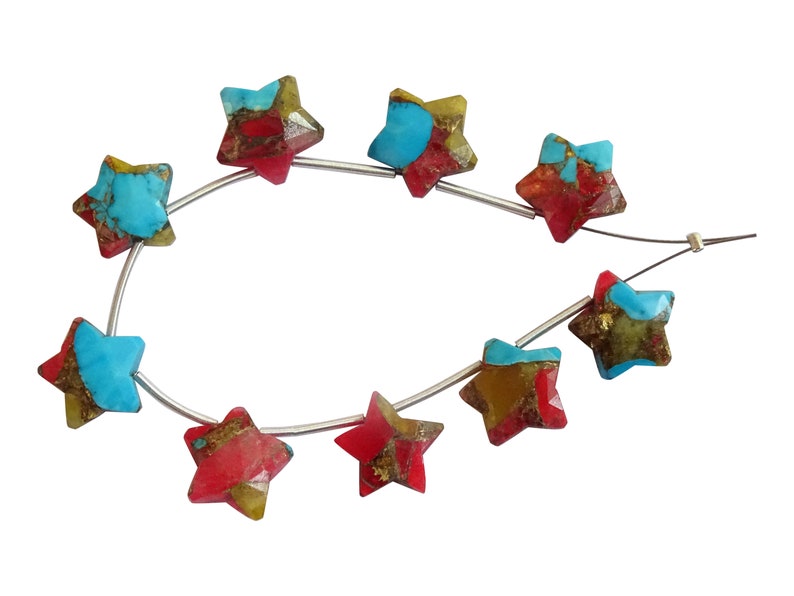 AAA Quality Oyster Copper Turquoise Star Shape Briolettes,Oyster Copper Turquoise Fancy Star Briolettes HO58 Turquoise Carved Star