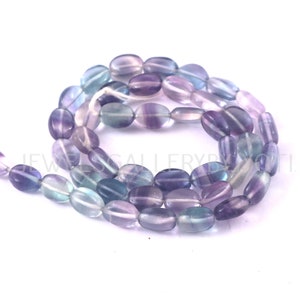 13 Inches Long Strand Excellent Quality Bi-Fluorite Smooth Oval Beads, Fluorite Smooth Ovals (5*7mm approx) (OFF)