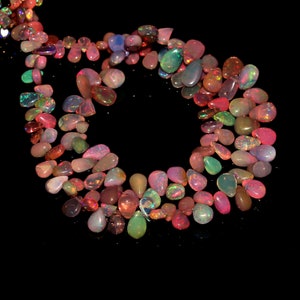 8 Inches Nice Quality Pink Ethiopian Opal Smooth Pears Briolettes, Ethiopian Opal Smooth Pears, Ethiopian Opal Smooth Briolettes (EVE438)