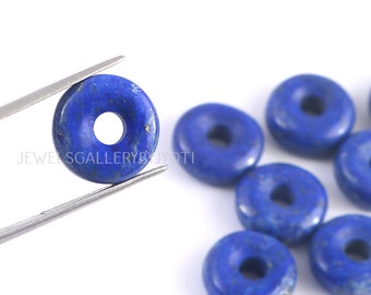AAA Grade Lapis Carved Donut Shape Gemstone, Lapis Fancy Shape Gemstone ,hand carved briolette gemstone, handmade supplies (14mm approx)