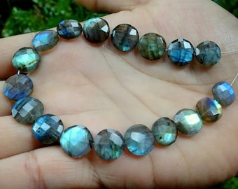 20 Pieces Bright Flashy Labradorite Faceted Coins, Labradorite Coin Briolettes, Labradorite Briolettes, wholesale beads (11 mm) (OFF)