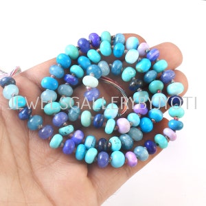16&quot; Beautiful Multi Gemstones Smooth  Rondelles, Candy Opal Smooth Rainbow Knotted Beads, Multi Gemstone Smooth Rondelles (8mm app.)