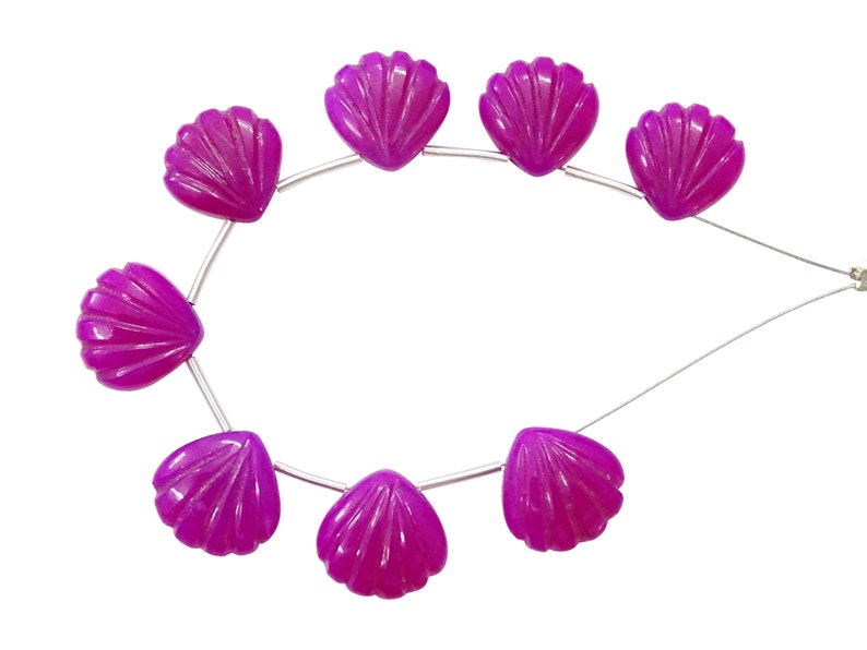 Raspberry Pink Chalcedony Fancy Carved Shape Briolettes JT42 12MM Pink Chalcedony Shell Shape Briolettes,Pink Chalcedony Fancy Briolettes