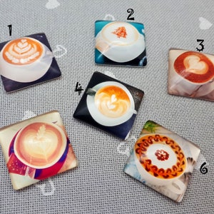 Coffee Cabochon Needle Minder: Cross Stitch Embroidery Accessory