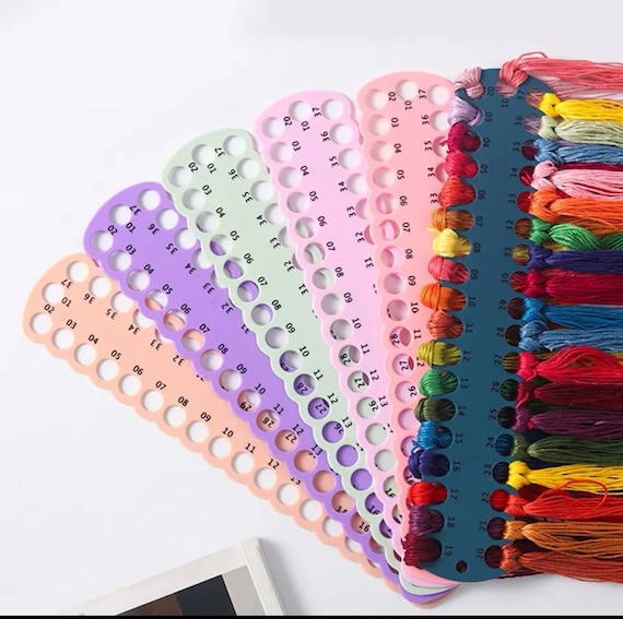 12 Pieces Embroidery Floss Organizer Cross Stitch Supplies Colorful  Needlework Thread Holder 20 Positions Plastic Embroidery Floss Organizer  Sewing