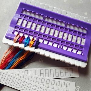 Floss Organizer Cross Stitch Kit Embroidery Thread Project Card 30 Positions Sewing Needle Pins Holder Craft Tools Accessory Purple