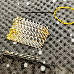 10-200pc needle SIZE 26 / Gold Eye Embroidery Needles for Cross Stitching/ image 2