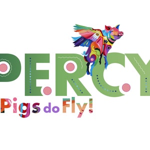 Personalised Colourful Name Print with Mystical Friend: Unicorn, Mermaid, Fairy, Elf, Dragon, Flying Pig or Dino | Unique gift | Print only