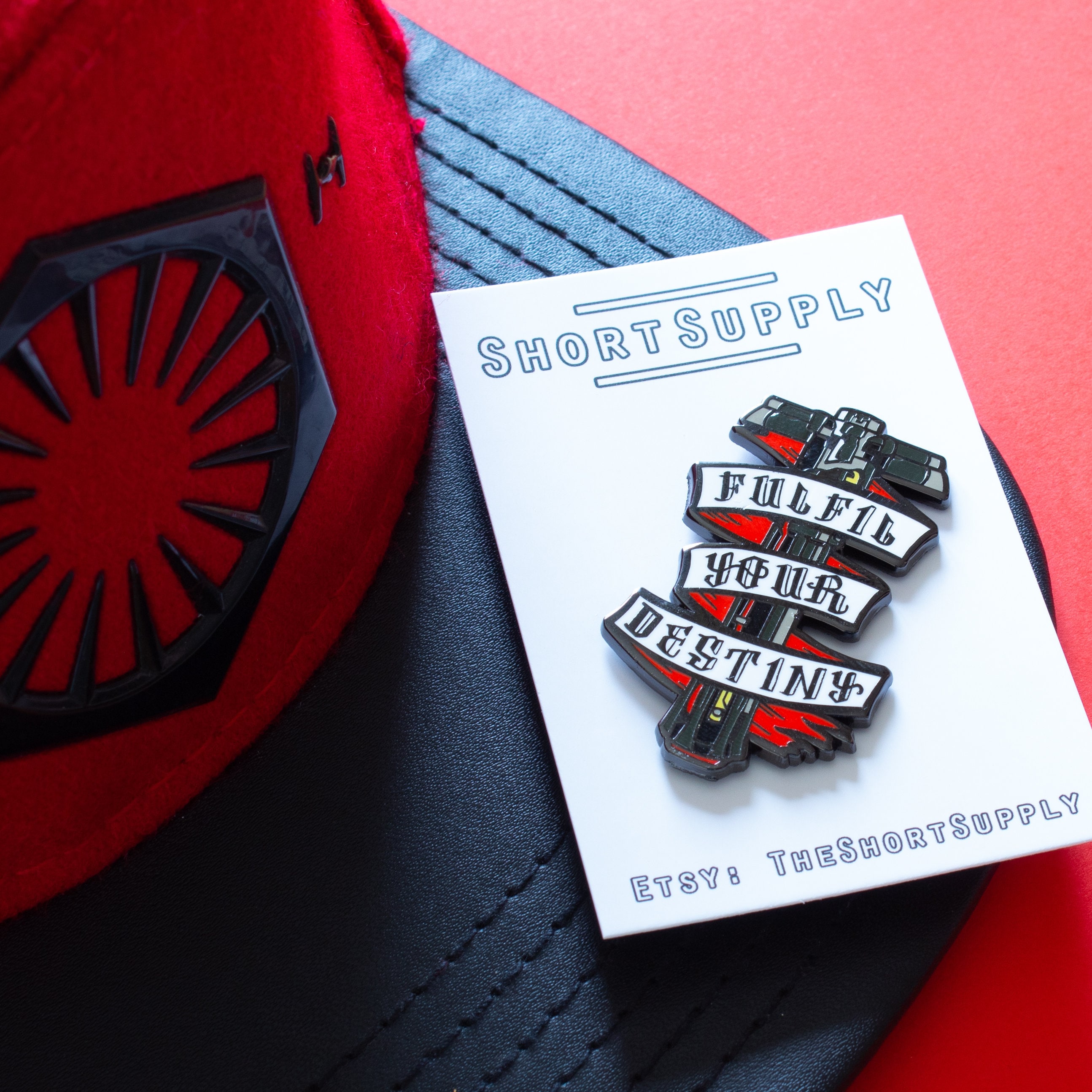 Kylo Ren Lightsaber Pin - Fulfil Your Destiny - Star Wars Enamel Pin