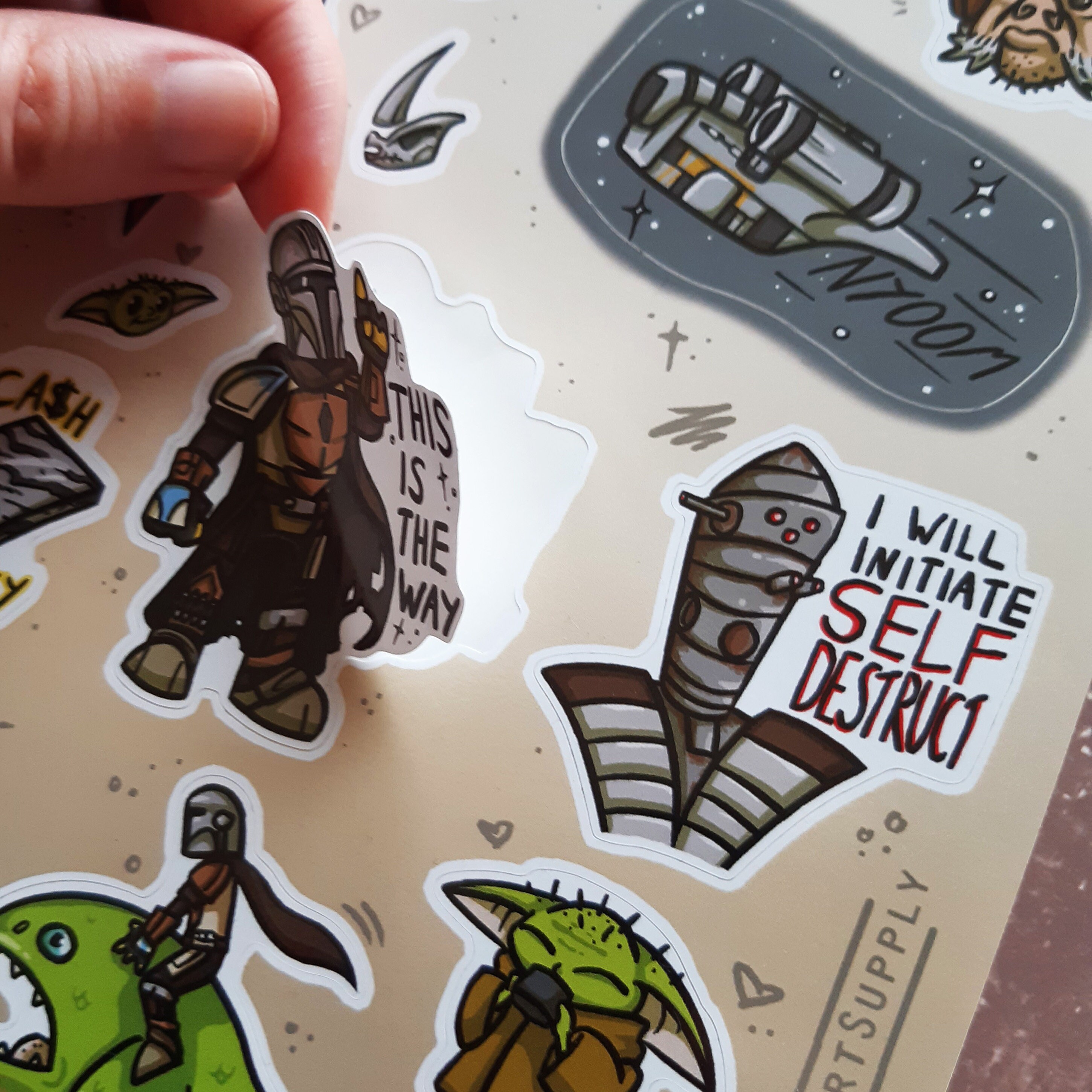 Mandalorian Computer Sticker Mandalorian A5 Sticker Sheet - Vinyl Star Wars Stickers - Etsy