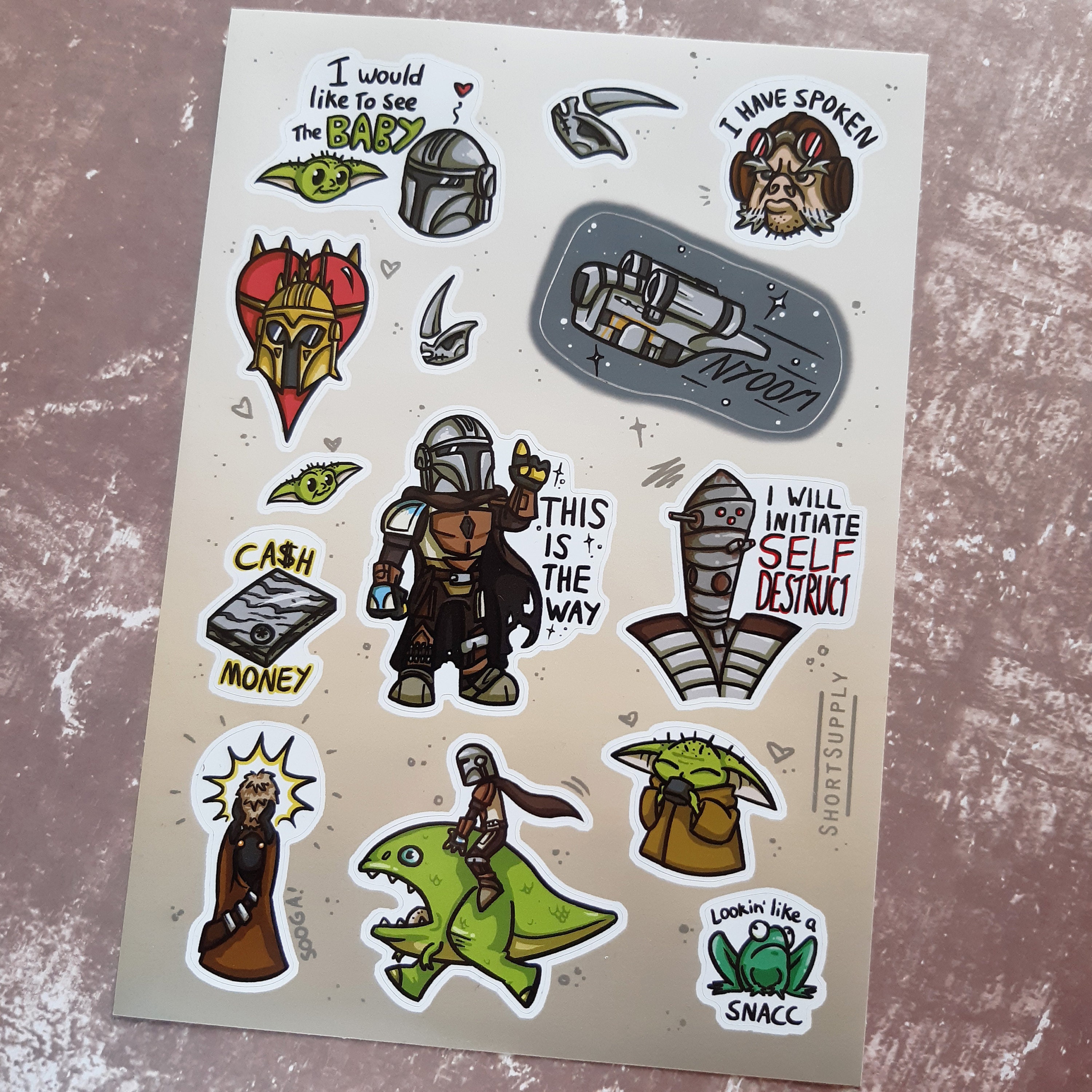 Mandalorian Computer Sticker Mandalorian A5 Sticker Sheet - Vinyl Star Wars Stickers - Etsy