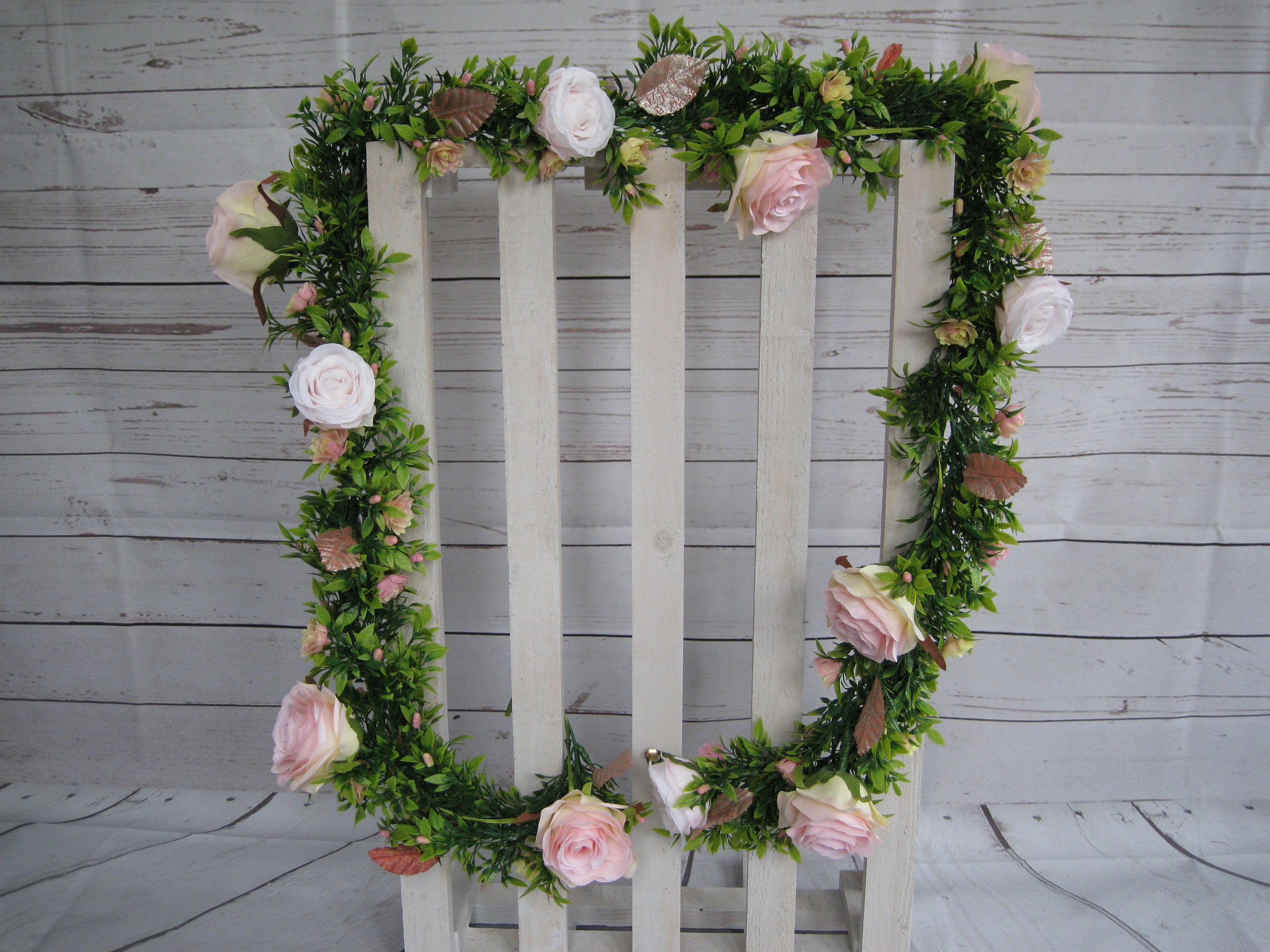 Rose Garland Blush Pink Flower Garland Rose Gold Wedding Etsy