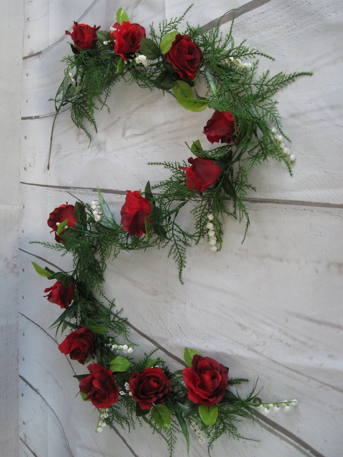 Red Rose Flower Garland Artificial Floral Swag Wedding Venue Etsy