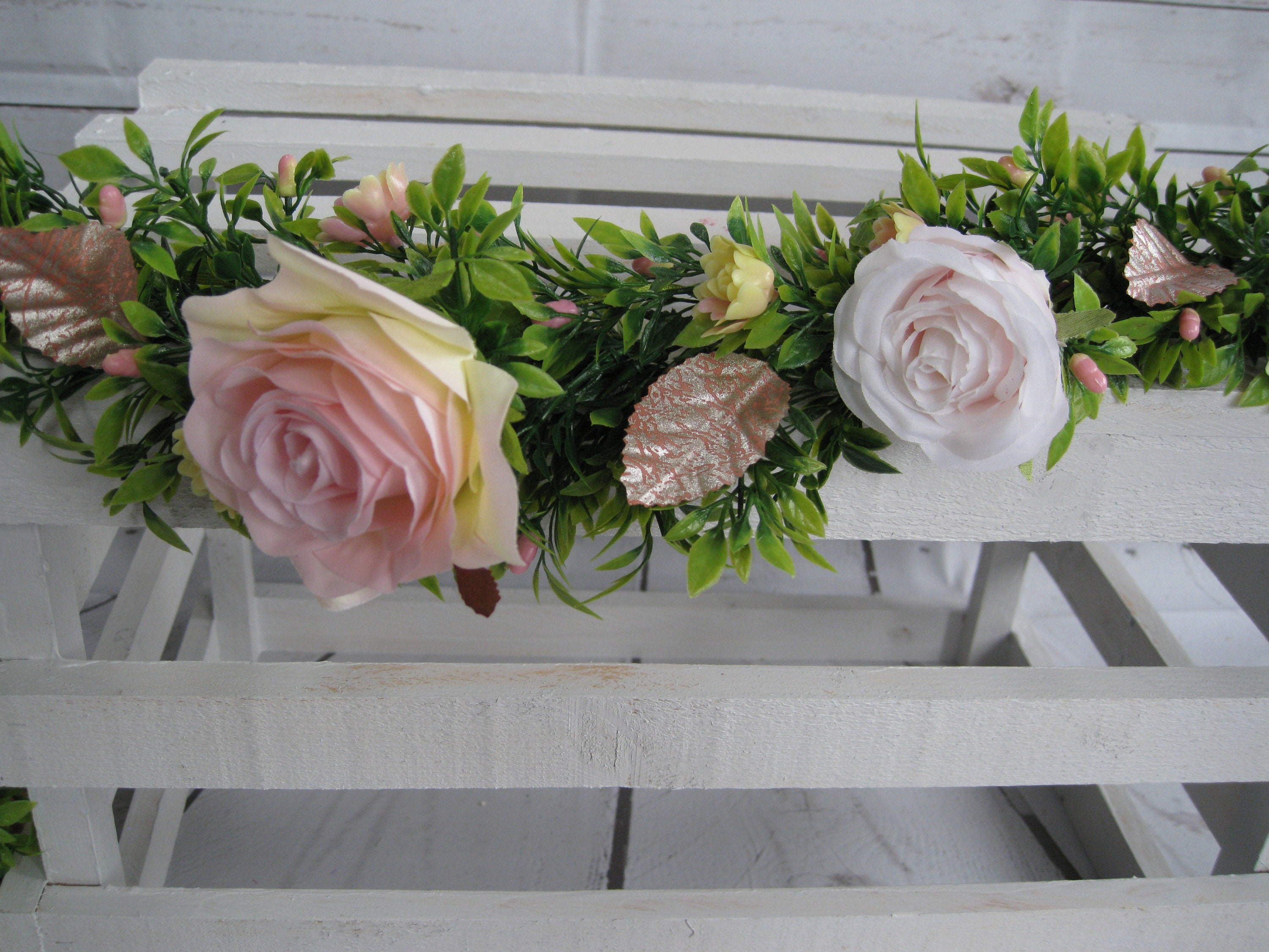 Wedding Flower Garland Rose Gold Floral Decoration Blush Etsy