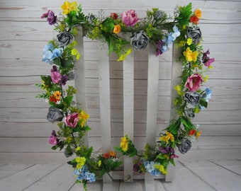 Garland Flower, Floral Garland, Swag For Arch, Faux Vine, Summer Decoration