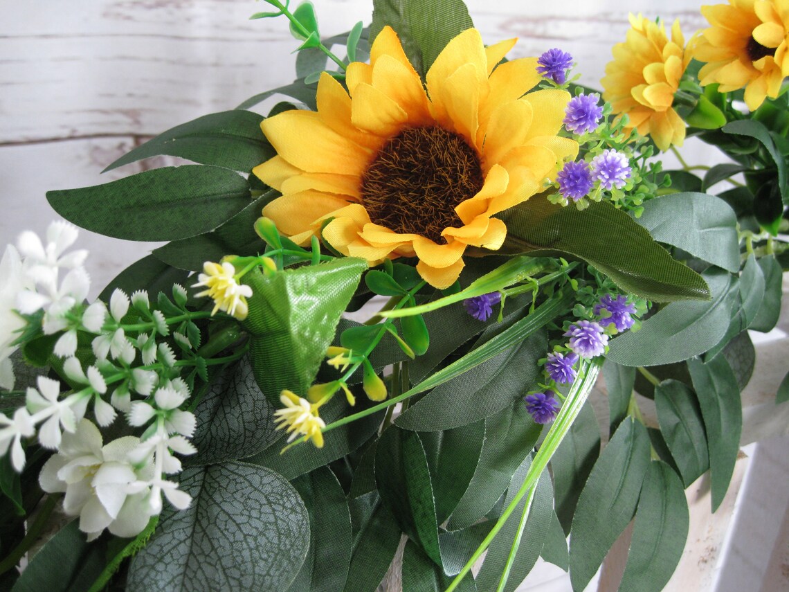 Artificial Sunflower Garland Silk Flower Garland Sunflower Etsy