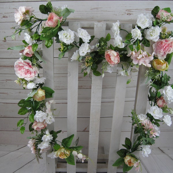 Peony  Rose Garland, Peonies And Roses, Silk Flower Garlands, Decoration For Arch, Mantlepiece Decor, Window Swag, Wedding Decoration