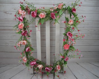 Peony Flower Garland, Wildflower Swag, Wedding Decoration, Party Decor, Garden Arch