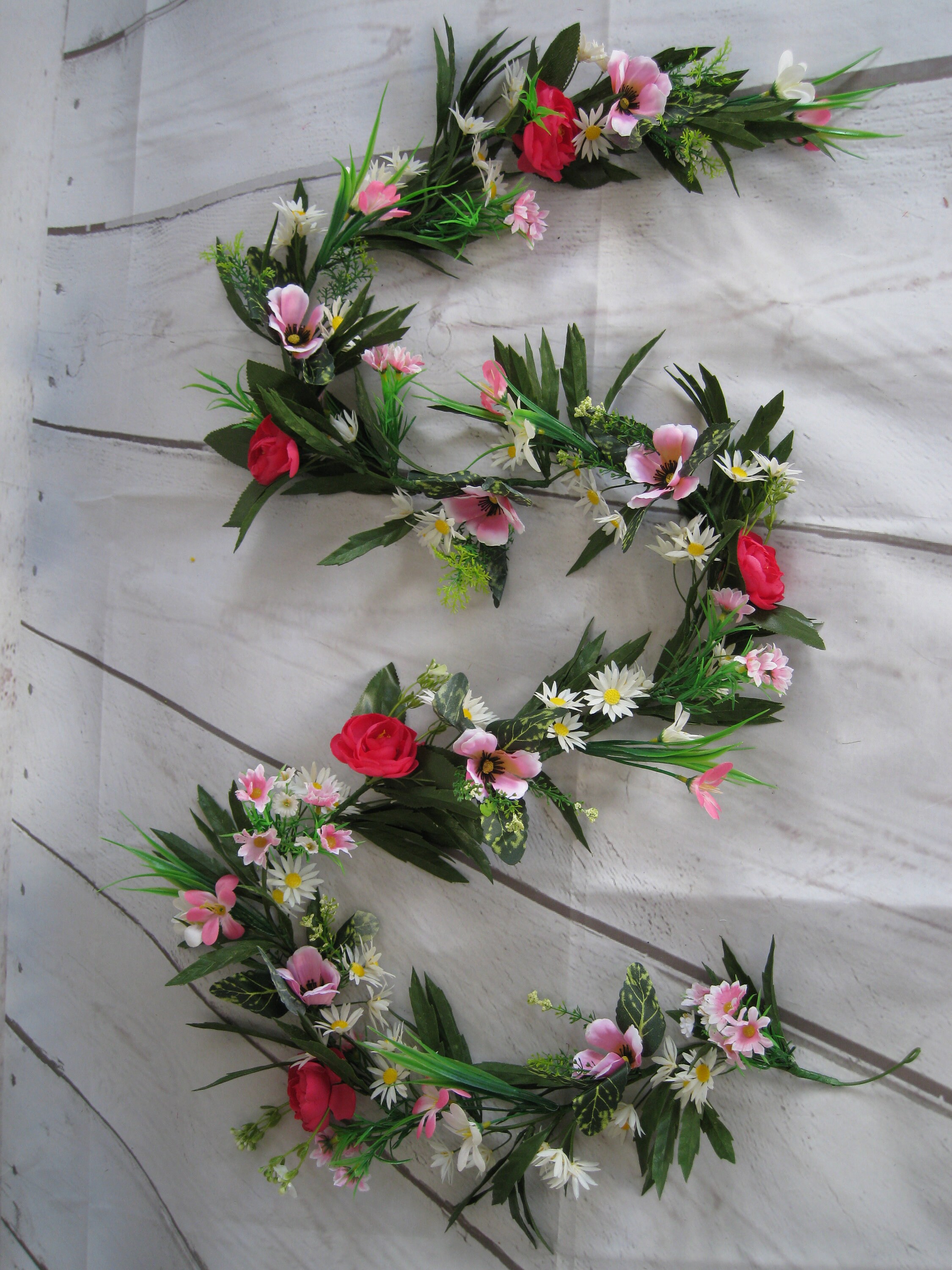 Summer Flower Garland Artificial Floral Decoration Table Etsy