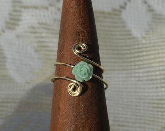 Spiral Wire Wrapped Rose Rings Multiple Colors