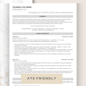 Google Docs Resume Template ATS Friendly with Cover Letter Template ATS Friendly Resume Template Google Docs and Word Includes Resume Guide