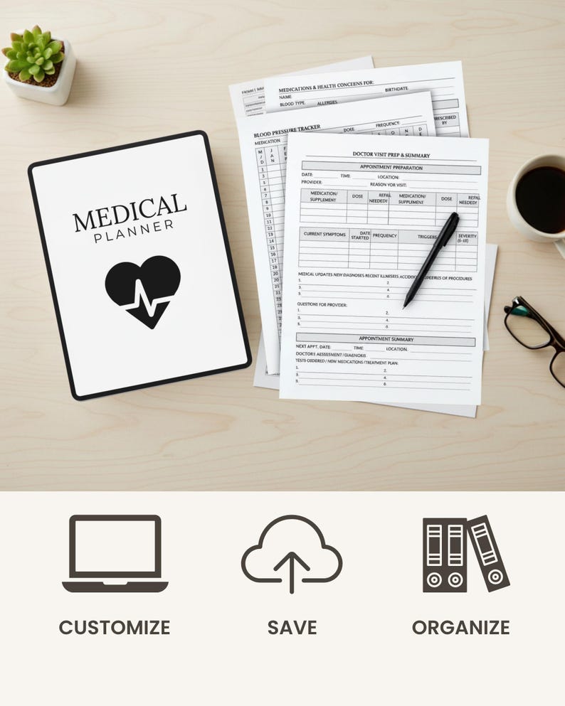 Editable Medical Binder Template | Health Record Organizer | Medical ...